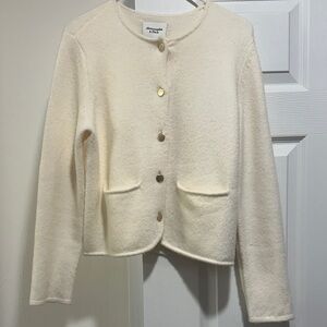 Abercrombie & Fitch Cream Cardigan Sweater